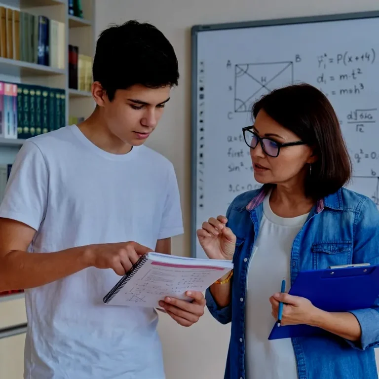 uno studente si consulta con il suo tutor